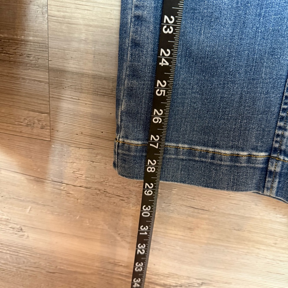 SPANX Seamed-Front Wide Leg Jeans - Blue Pull-On Shaping Denim - Size M - Picture 9 of 13